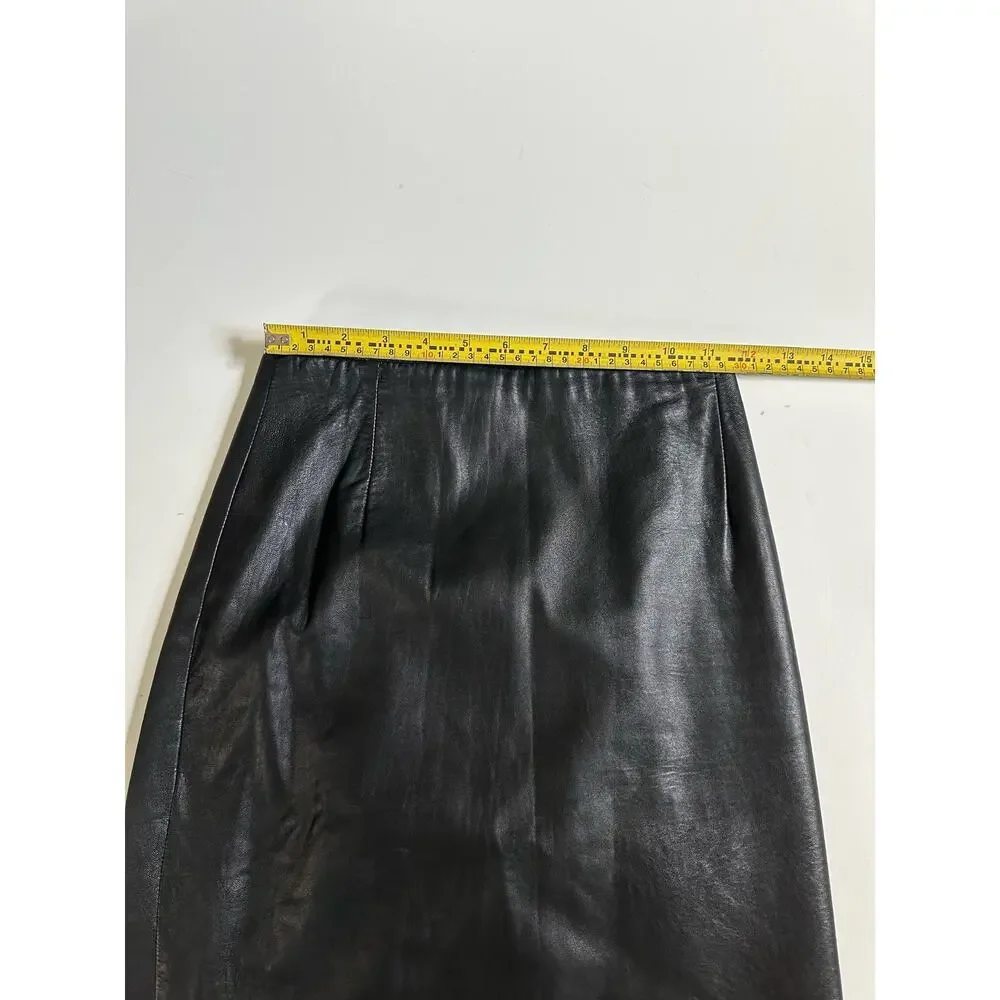 Vintage Black Leather Skirt by Contempo Casuals size 4
